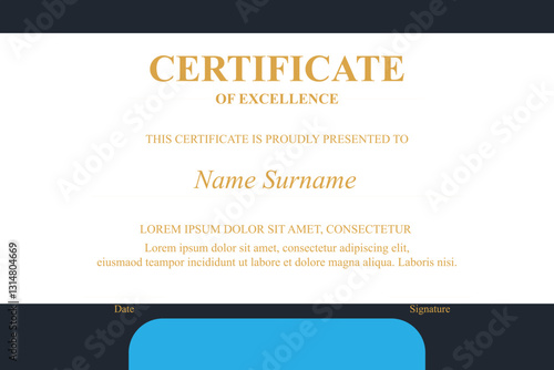 Digital Certificate of Excellence Template