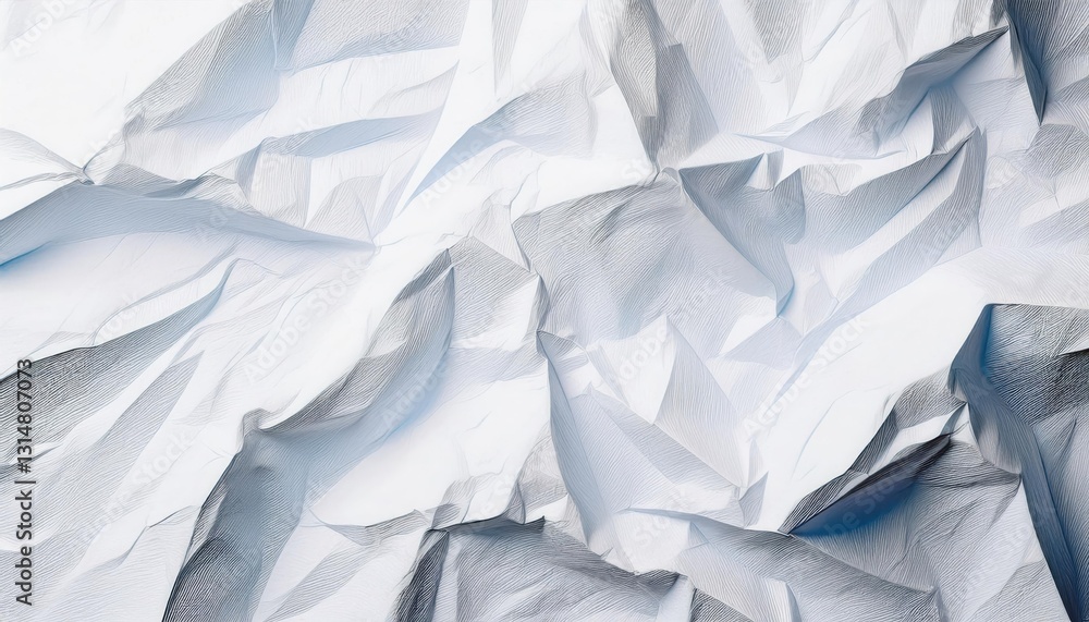 Obraz premium Crumpled paper texture illustrating nuances of light and shadow in a minimalist setting