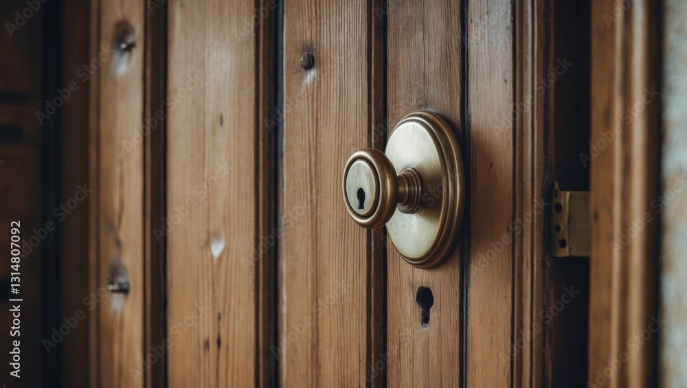Obraz premium Old wooden door leading into the room.