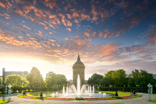 Obraz na płótnie Wasserturm, Mannheim, Deutschland 