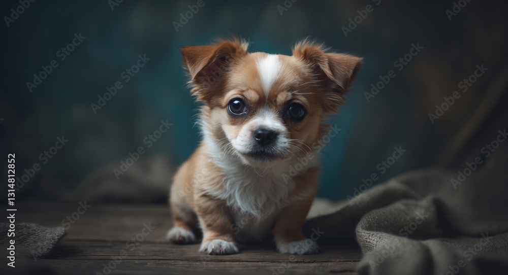 Portrait of a playful small dog. Portrait of a playful small dog.