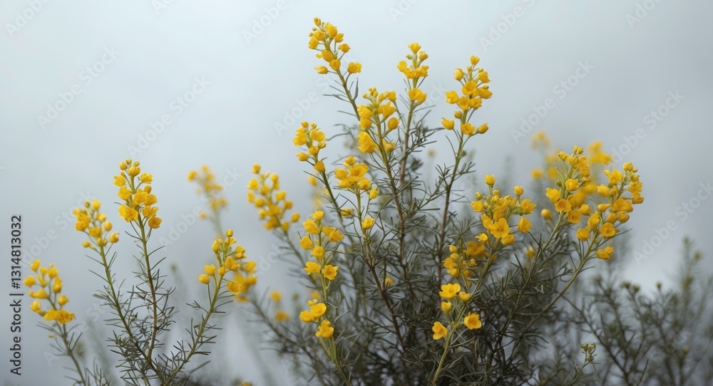 Small yellow flowers of berberis on a white background. Small yellow flowers of berberis on a white background.
