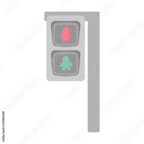 歩行者用信号機　イラスト（全点灯）