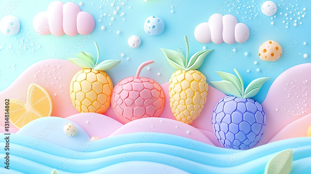 Colorful candy collages, various Coffee Candys in different light colors on the panel