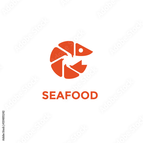 Fish and shrimp logo in line style, seafood logo, restaurant icons