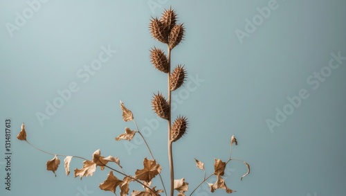 Dry plants and cereals in the winter garden. Plants and herbs in landscape design.