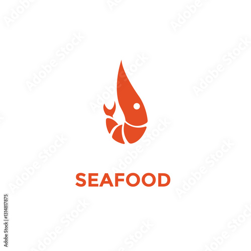 Fish and shrimp logo in line style, seafood logo, restaurant icons