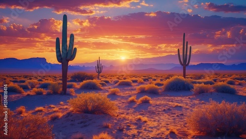 Fototapeta Naklejka Na Ścianę i Meble -  Sunset desert scenery