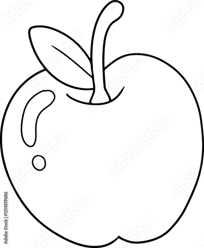 apple doodle outline