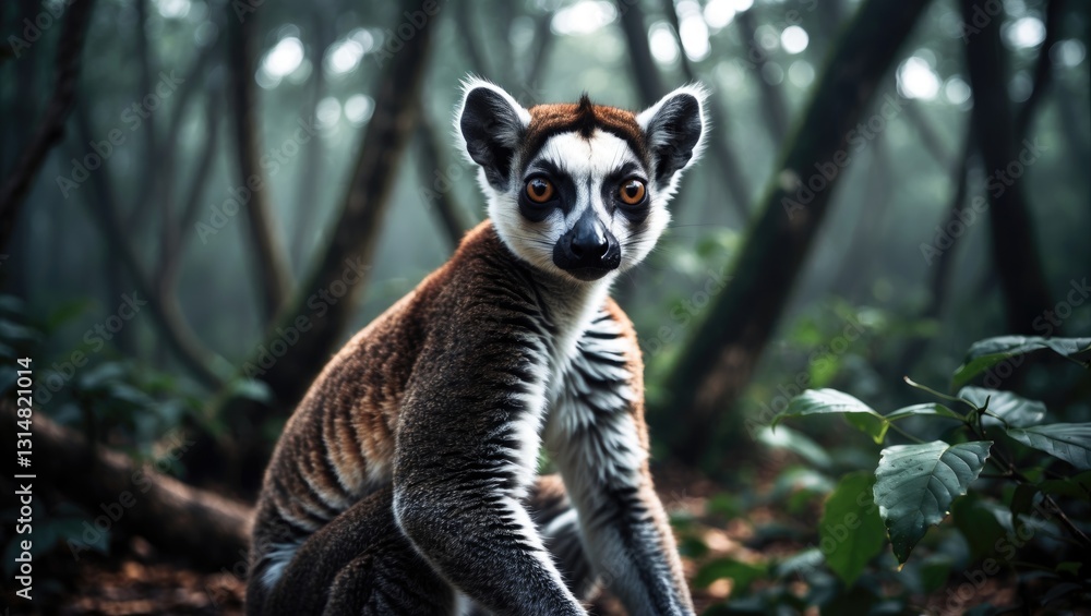 Naklejka premium The finest pictures of lemurs in the forests.