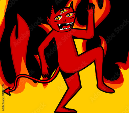 Illustration of a devil's dance