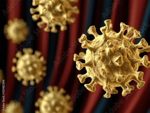 Detailed and Visually Striking Representation of Coronavirus Structure on Fabric Background for Scientific and Educational Use
