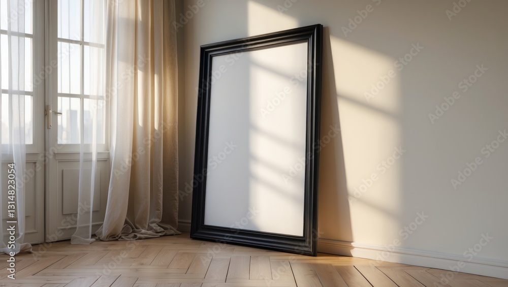 Single vertical frame mockup, reflective glass, poster mockup on the wall of a living room. Interior mockup. Apartment setting. Modern design interior. 3D rendering. Single vertical frame mockup, reflective glass, poster mockup on the wall of a living room. Interior mockup. Apartment setting. Modern design interior. 3D rendering.