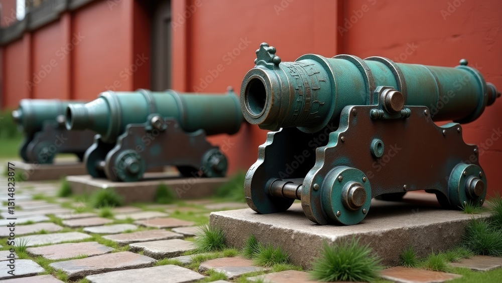 Various kinds of old cannons