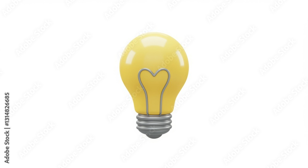 Illuminating ideas: A 3D-rendered yellow lightbulb.