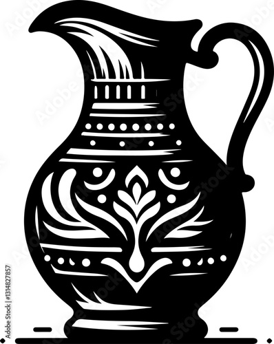 jug silhouette vector. pitcher isolated on white background.