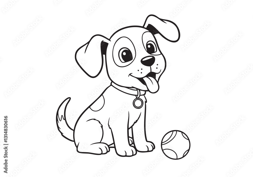 Fototapeta premium Adorable Puppy Sketch – Heartwarming Pencil Art