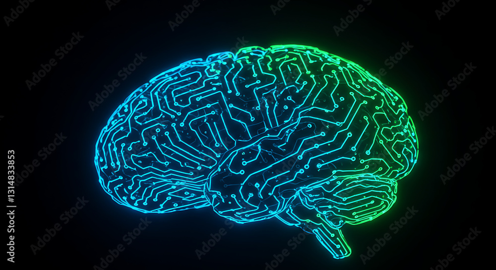 AI Brain Circuit Futuristic Neural Network & Digital Intelligence AI Brain Circuit Futuristic Neural Network & Digital Intelligence