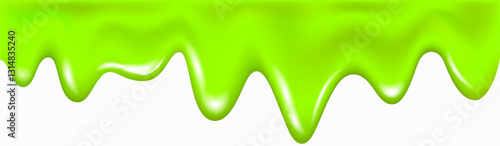 Green dripping slime texture, flowing paint, splash of juice.