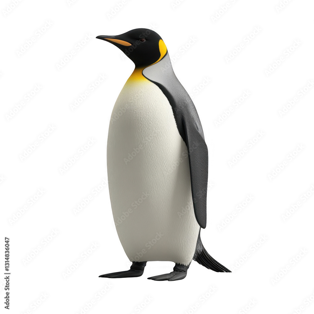 Obraz premium Realistic Illustration of an Emperor Penguin Standing Proudly