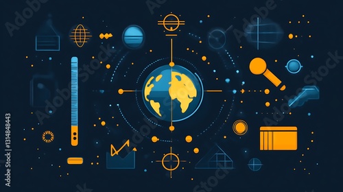 Global Network Data Visualization Abstract Design