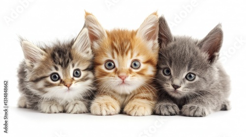 Wallpaper Mural Cute Kittens Row Against White Background Torontodigital.ca