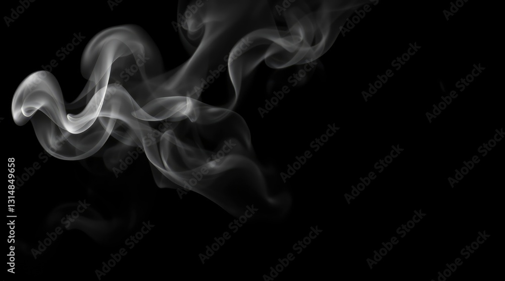 Swirling Smoke Texture on Black Background for Abstract Art and Design Swirling Smoke Texture on Black Background for Abstract Art and Design
