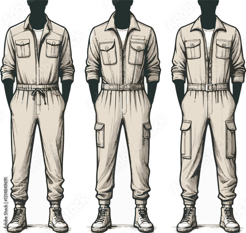 Jumpsuit Technical fashion vector And illustration
