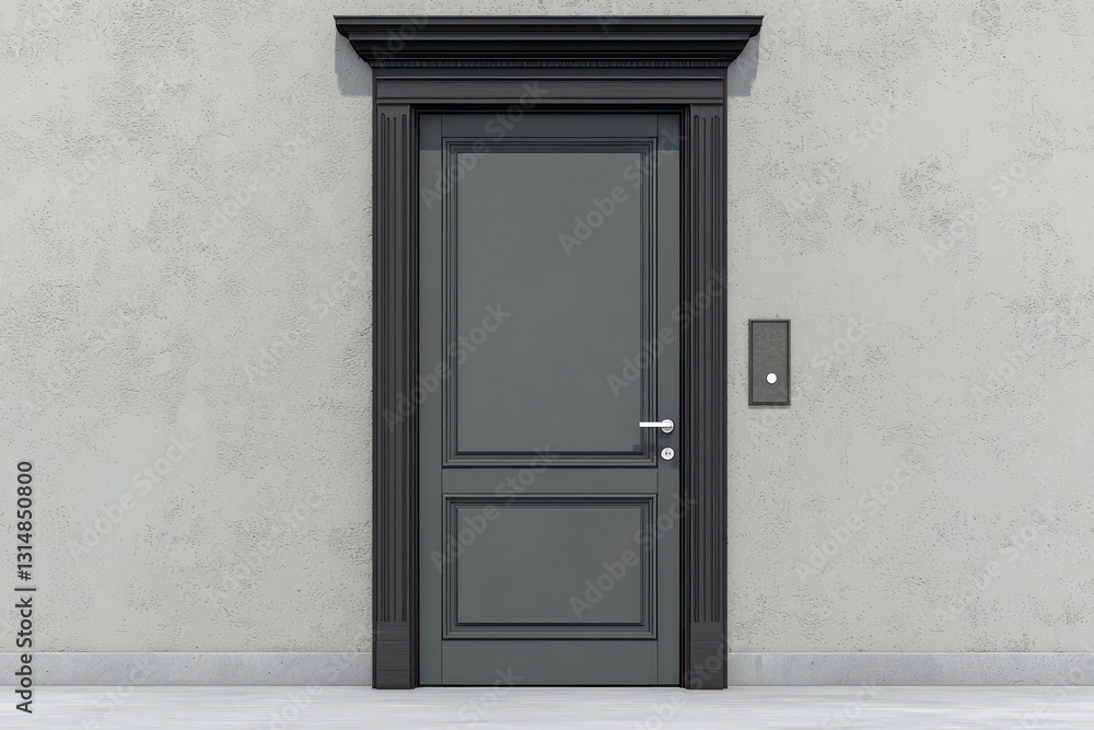 Fototapeta premium Trendy 2025 color on door frames simple yet elegant home entry.