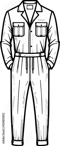 Jumpsuit Technical fashion vector And illustration