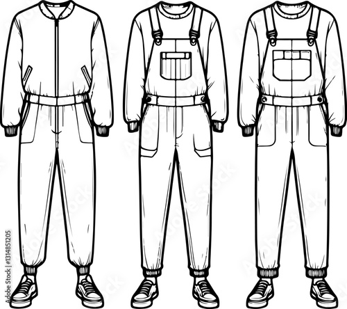Jumpsuit Technical fashion vector And illustration