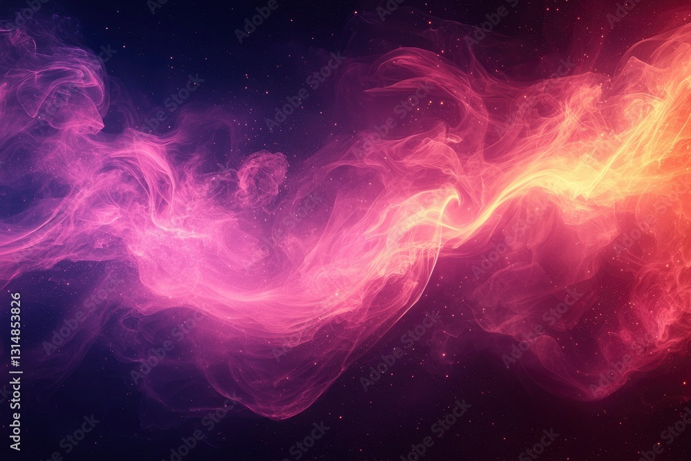 Abstract Swirling Nebula with Stars and a Pink and Yellow Gradient Abstract Swirling Nebula with Stars and a Pink and Yellow Gradient