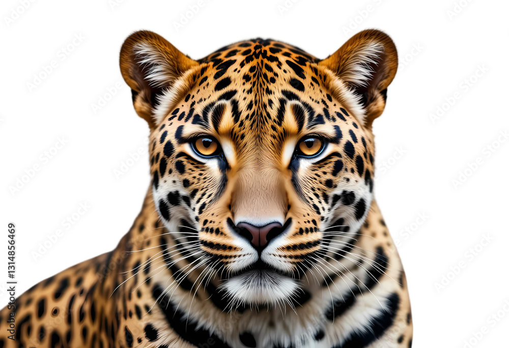 Obraz premium Young Leopard Standing on Transparent Background