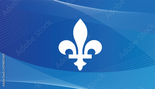 Quebec province of Canada emblem over abstract soft blue background