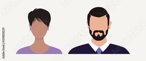 Vector flat illustration. Avatar, user profile, person icon, profile picture. Suitable for social media profiles, icons, splash screens and as a template.