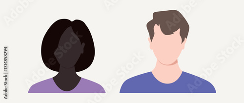 Vector flat illustration. Avatar, user profile, person icon, profile picture. Suitable for social media profiles, icons, splash screens and as a template.