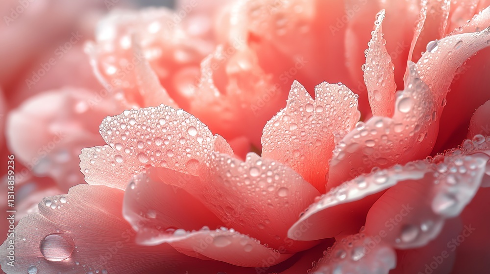 Close-up of Pink Flower Petals Covered in Water Droplets Close-up of Pink Flower Petals Covered in Water Droplets