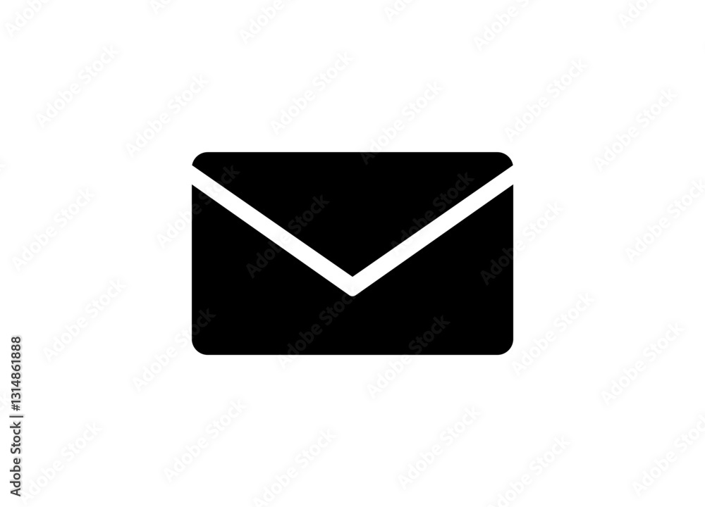 A black and white envelope icon represents communication. its minimalist design emphasizes clarity. A black and white envelope icon represents communication. its minimalist design emphasizes clarity.