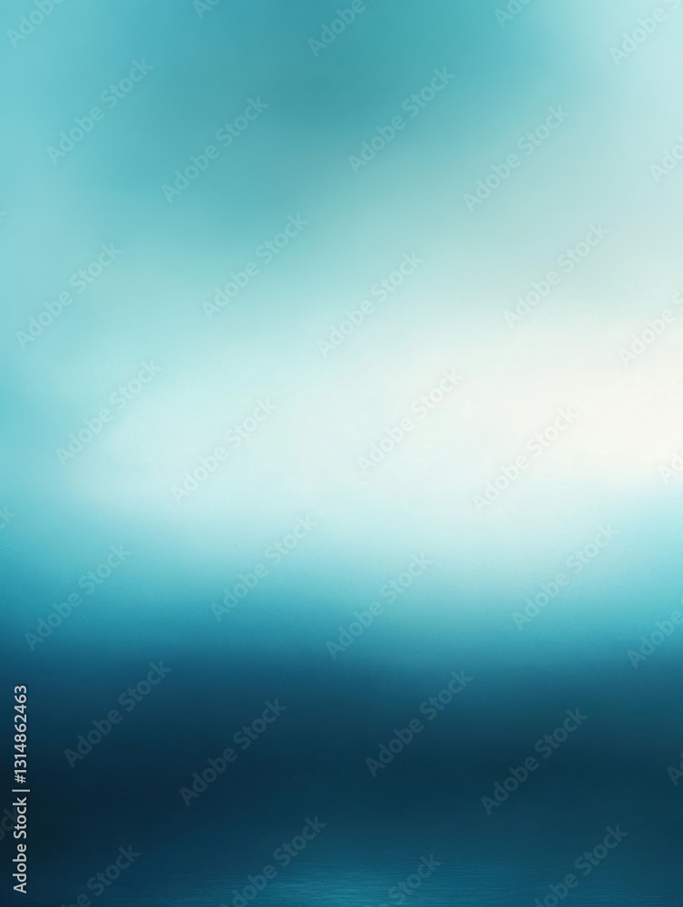 Obraz premium Serene gradient of turquoise and white creating a calming visual experience with soft light and smooth transition ideal for backgrounds