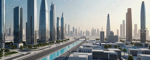 Conceptual visualization of Riyadh's modern skyline and urban development