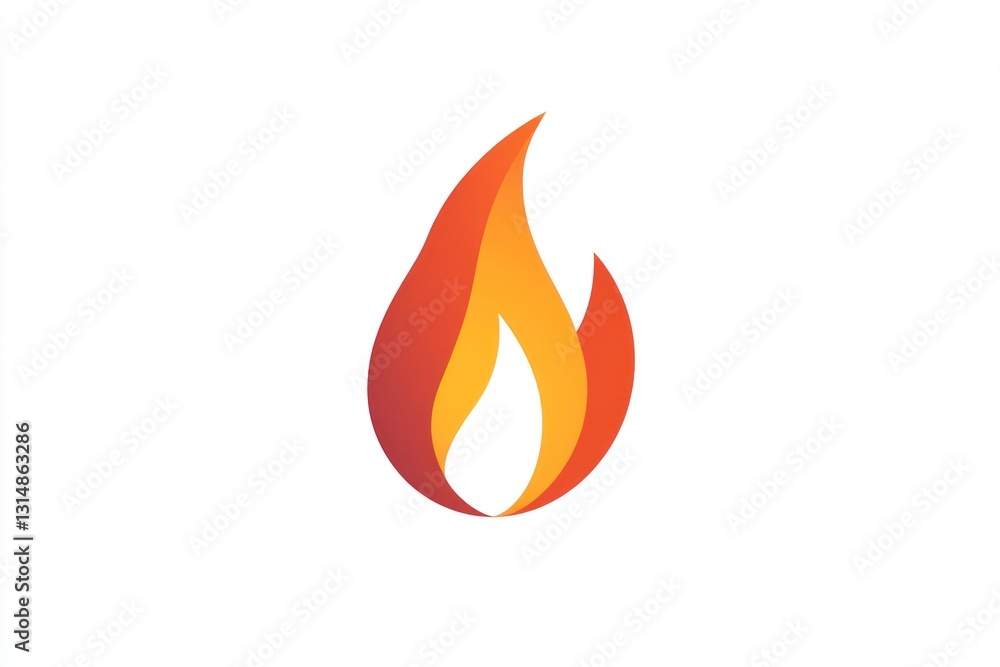 Abstract fire flame icon, white background, energy concept, logo design Abstract fire flame icon, white background, energy concept, logo design