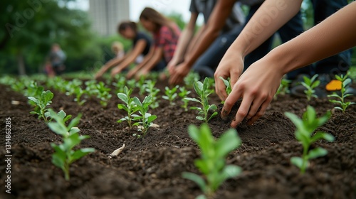 Hands in Soil at College Environmental Event