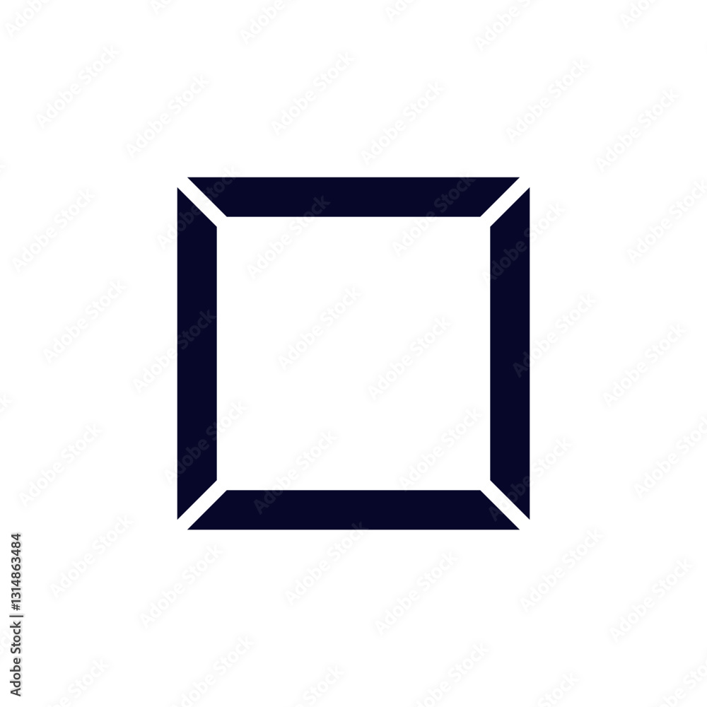 A bold black square icon with clean lines. ideal for modern and minimalist design work and projects. A bold black square icon with clean lines. ideal for modern and minimalist design work and projects.
