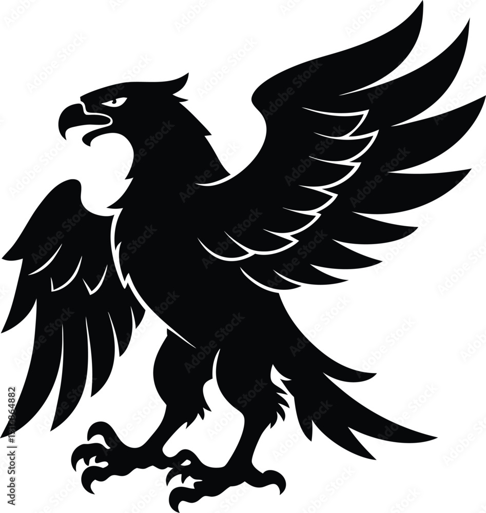 Fototapeta premium Eagle Bird Silhouette Vector File, Eagle Icon Vector
