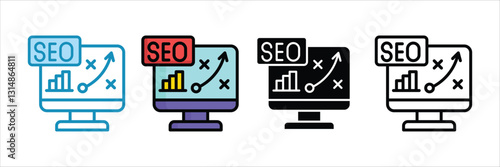 Seo Strategy  Icon Set Multiple Collection