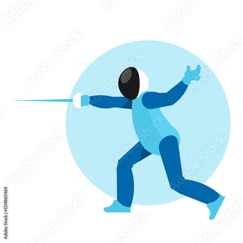 fencer in protective clothe