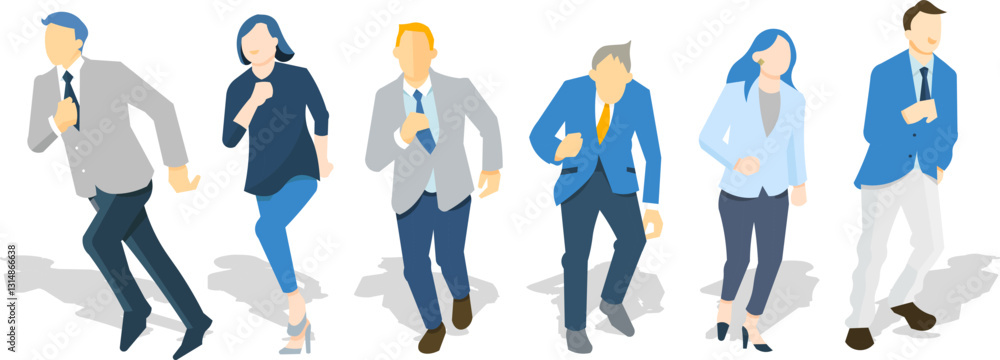 Obraz premium Clip art of start-up - business person running with dash - white background Illustration
