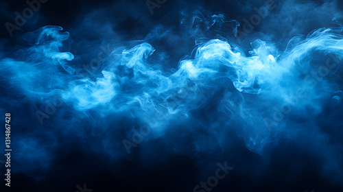 Wallpaper Mural Blue smoke swirls, dark background, studio shot, design element Torontodigital.ca