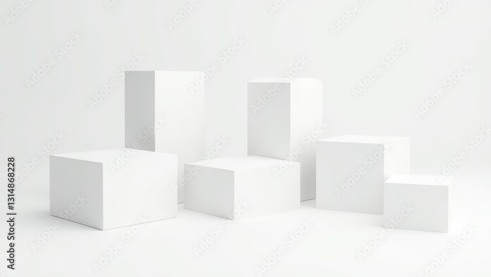 Minimalist White Cubes Arrangement on Clean Background for Modern Design and Abstract Concepts Minimalist White Cubes Arrangement on Clean Background for Modern Design and Abstract Concepts