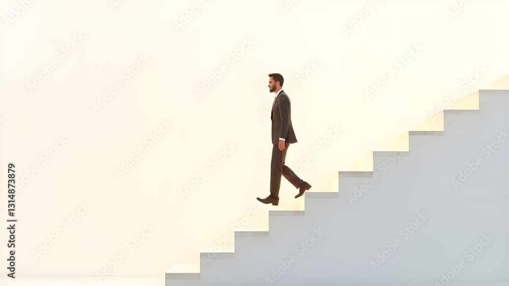 Silhouette of a person walking down the stairs, symbolizing decline, setbacks, or a change in direction Silhouette of a person walking down the stairs, symbolizing decline, setbacks, or a change in direction